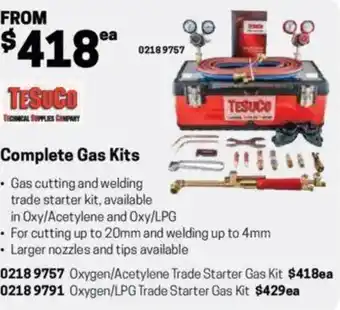 Blackwoods Complete Gas Kits offer