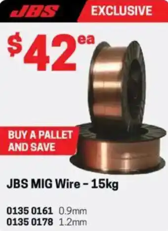 Blackwoods JBS MIG Wire offer