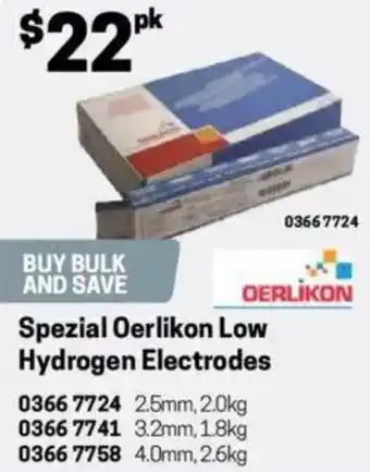 Blackwoods Spezial Oerlikon Low Hydrogen Electrodes offer