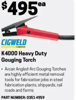 Blackwoods K4000 Heavy Duty Gouging Torch offer