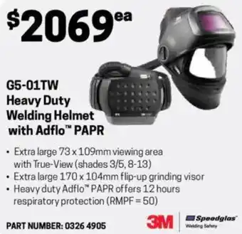 Blackwoods G5-01TW Heavy Duty Welding Helmet with Adflo PAPR offer