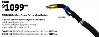 Blackwoods TBi MIG On-Gun Fume Extraction Series offer