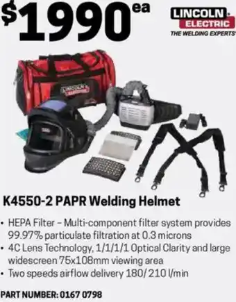 Blackwoods K4550-2 PAPR Welding Helmet offer