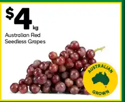 Woolworths Australian red seedless grapes offer