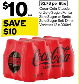 Woolworths Coca-Cola Classic or Zero Sugar, Fanta Zero Sugar or Sprite Zero Sugar Soft Drink Varieties offer