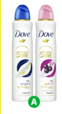 Woolworths Dove advanced care antiperspirant deodorant 72h offer