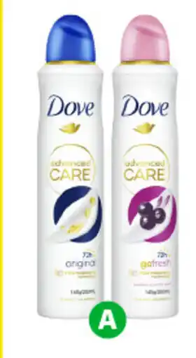 Woolworths Dove advanced care antiperspirant deodorant 72h offer