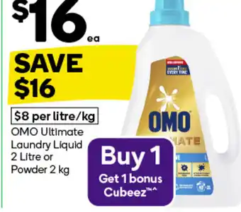 Woolworths Omo ultimate laundry liquid or powder offer