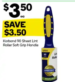 Woolworths 90 sheet lint roller soft grip handle offer