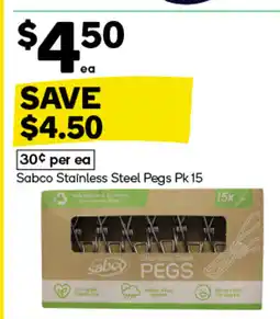 Woolworths Sabco stainless steel pegs offer