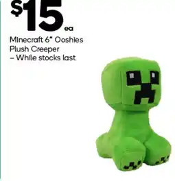 Woolworths Minecraft 6" Ooshies Plush Creeper offer