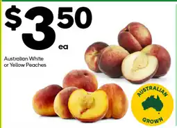 Woolworths Australian white or yellow peaches offer