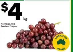 Woolworths Australian red seedless grapes offer