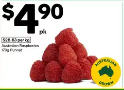 Woolworths Australian raspberries punnet offer