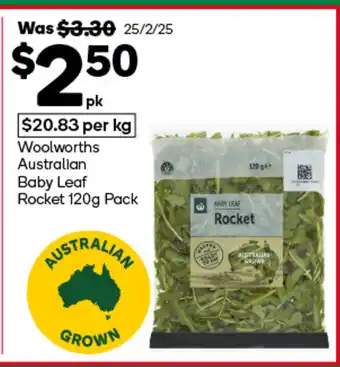 Woolworths Woolworths australian baby leaf rocket offer