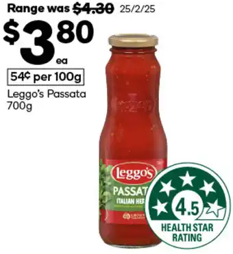 Woolworths Leggo's Passata offer