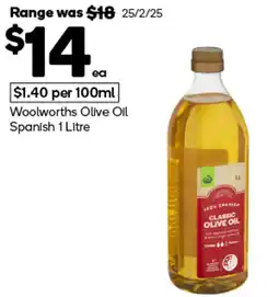 Woolworths Woolworths Olive Oil Spanish offer