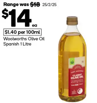 Woolworths Woolworths Olive Oil Spanish offer