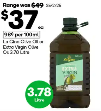 Woolworths La Gina Olive Oil or Extra Virgin Olive Oil offer