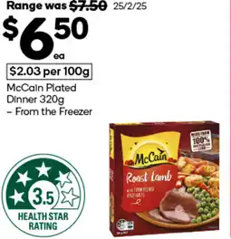 Woolworths McCain Plated Dinner offer