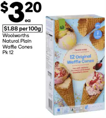 Woolworths Woolworths Natural Plain Waffle Cones offer