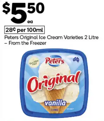 Woolworths Peters Original Ice Cream Varieties offer