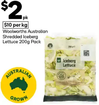 Woolworths Woolworths Australian Shredded Iceberg Lettuce Pack offer