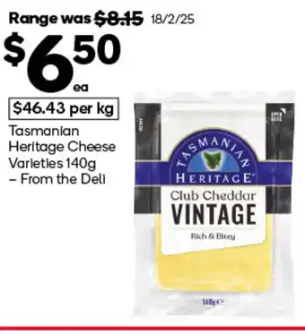 Woolworths Tasmanian Heritage Cheese Varieties offer