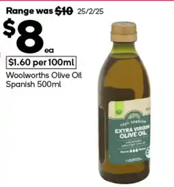 Woolworths Woolworths Olive Oil Spanish offer