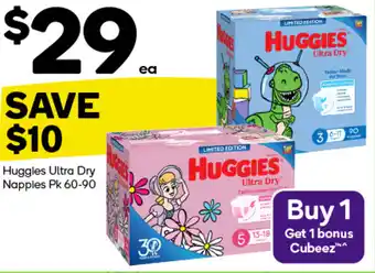 Woolworths Huggies Ultra Dry Nappies offer