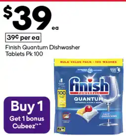 Woolworths Finish Quantum Dishwasher Tablets offer