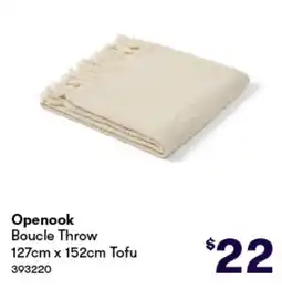 Woolworths Openook Boucle Throw Tofu offer