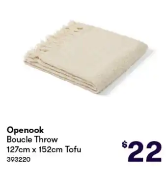 Woolworths Openook Boucle Throw Tofu offer