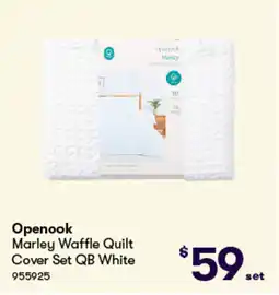 Woolworths Openook Marley Waffle Quilt Cover Set QB White offer