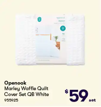 Woolworths Openook Marley Waffle Quilt Cover Set QB White offer