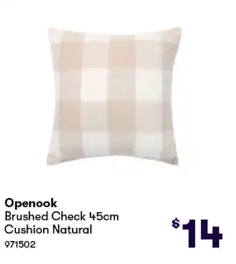 Woolworths Openook Brushed Check  Cushion Natural offer