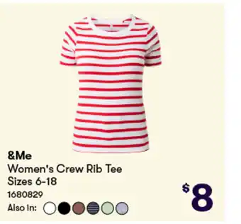 Woolworths Women's Crew Rib Tee offer