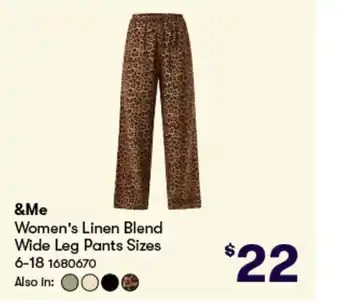 Woolworths Women's Linen Blend Wide Leg Pants offer