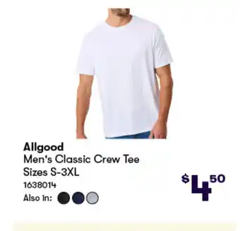 Woolworths Men's classic crew tee offer