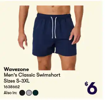 Woolworths Men's classic swimshort sizes offer