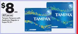 Woolworths Tampax Tampons with Applicator Regular or Super offer