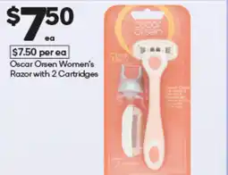 Woolworths Oscar orsen women's razor with 2 cartridges offer