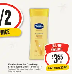 IGA Vaseline Intensive Care Body Lotion offer