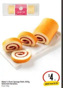 IGA Baker's oven sponge rolls offer