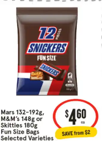 IGA Mars, M&M's or Skittles Fun Size Bags offer