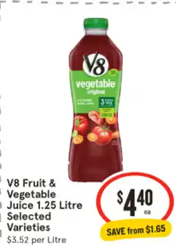 IGA V8 fruit & vegetable  juice offer