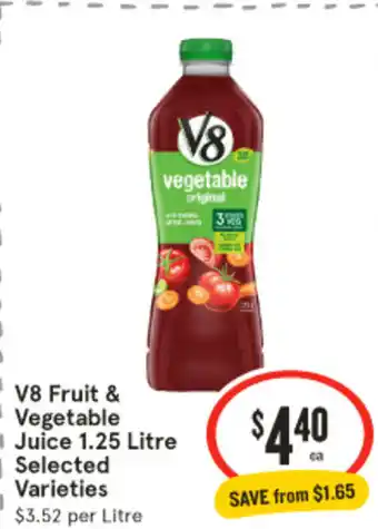 IGA V8 fruit & vegetable  juice offer