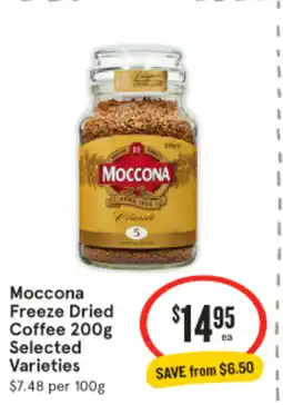 IGA Moccona freeze dried coffee offer