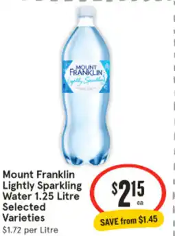 IGA Mount franklin lightly sparkling water offer