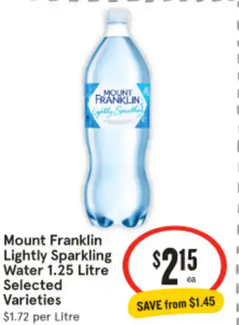 IGA Mount franklin lightly sparkling water offer